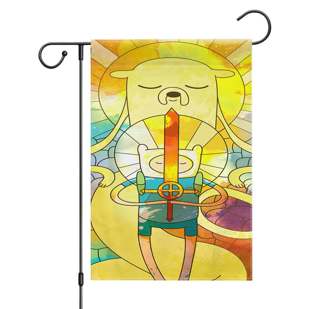 Jake And Finn Adventure Time Garden Flags Yard Outdoor Lawn 12 X 18
