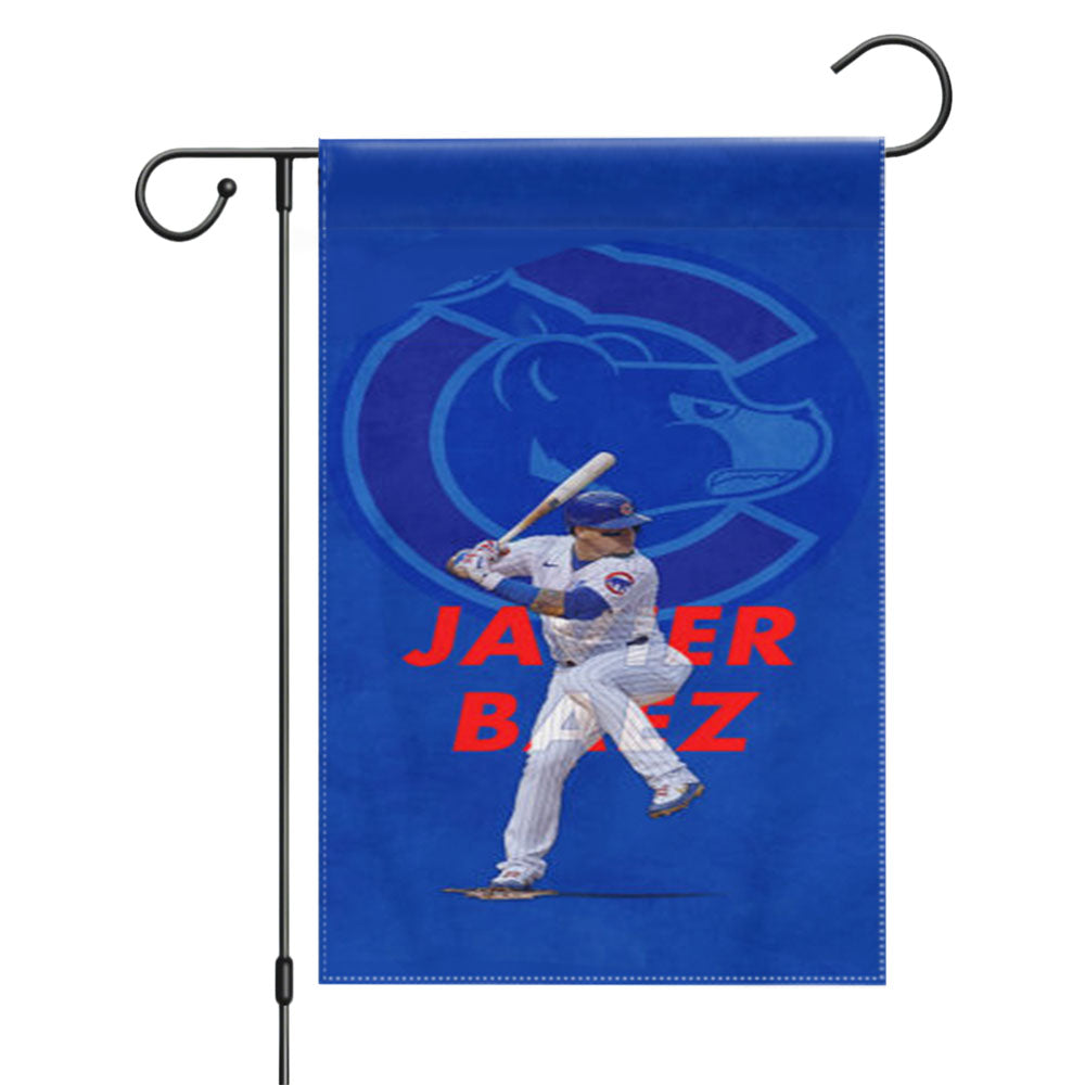 Javier Baez Chicago Cubs Garden Flags Yard Outdoor Lawn 12 X 18