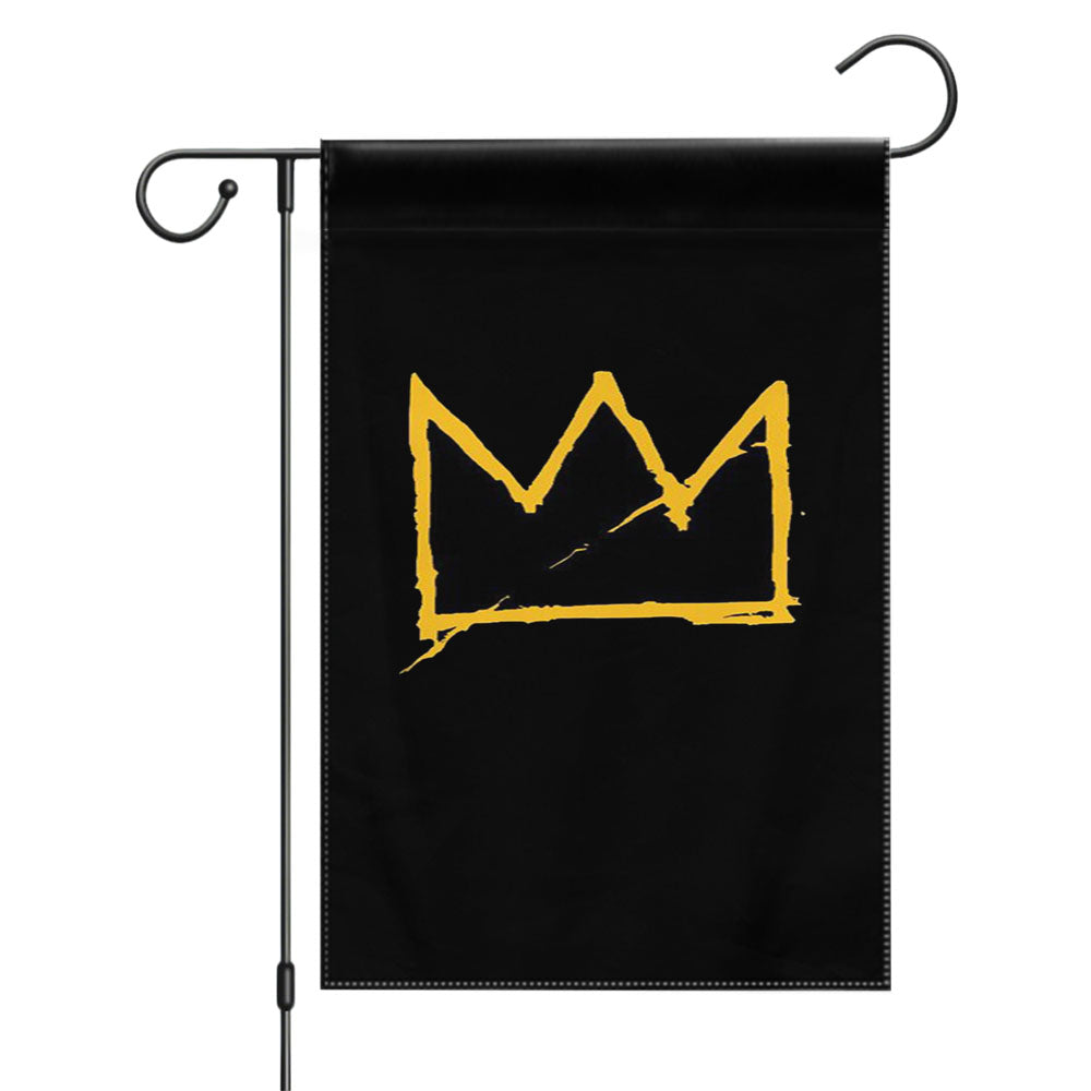 Jean Michel Basquiat Crown Garden Flags Yard Outdoor Lawn 12 X 18