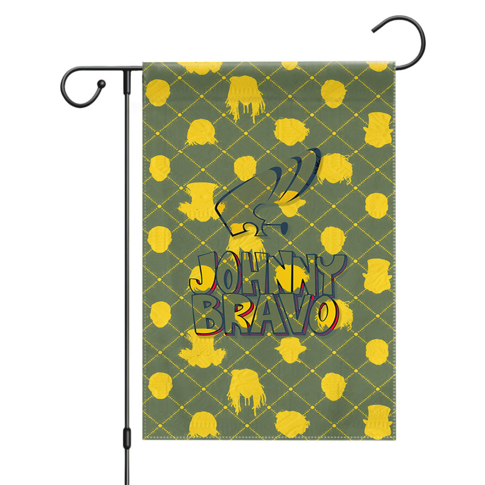 Johnny Bravo Cartoon Pattern Garden Flags Yard Outdoor Lawn 12 X 18