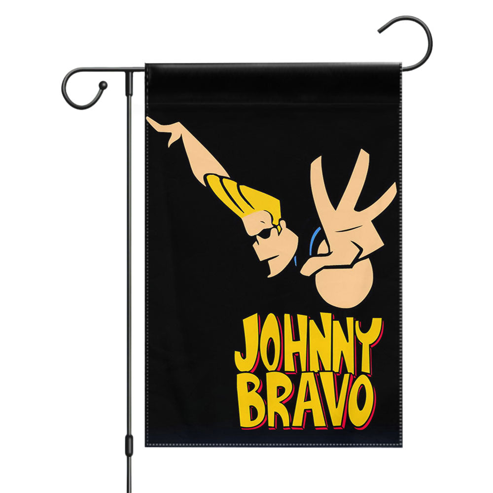 Johnny Bravo Dance On Black Garden Flags Yard Outdoor Lawn 12 X 18
