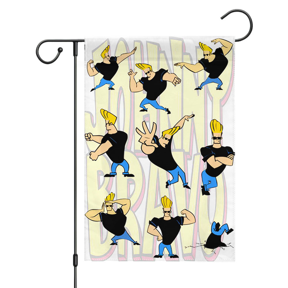 Johnny Bravo Pattern Wallpaper Garden Flags Yard Outdoor Lawn 12 X 18