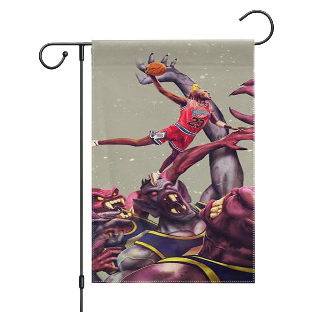Jumping Style Air Jordan Garden Flags Yard Outdoor Lawn 12 X 18