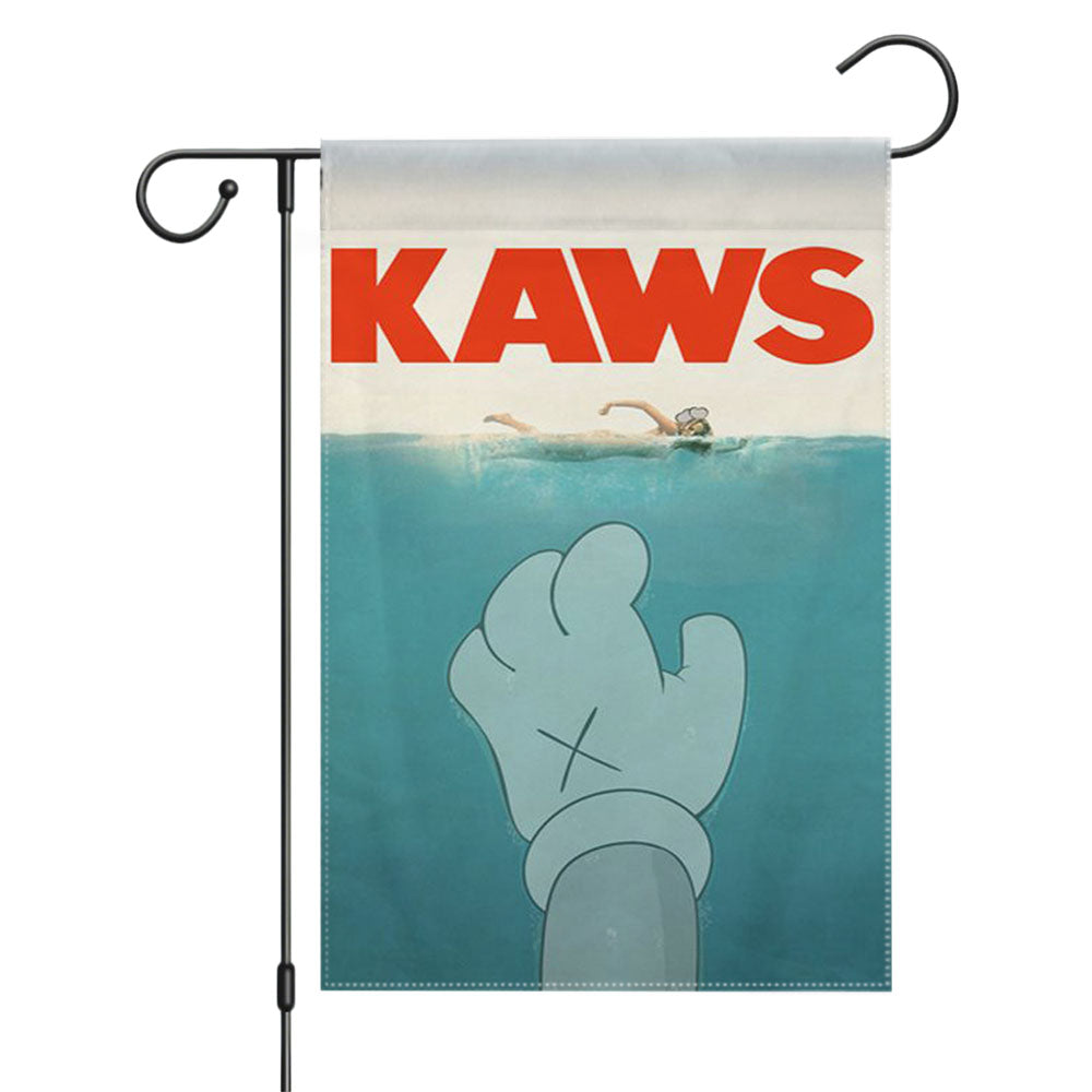Kaws Mural Color Red Garden Flags Yard Outdoor Lawn 12 X 18