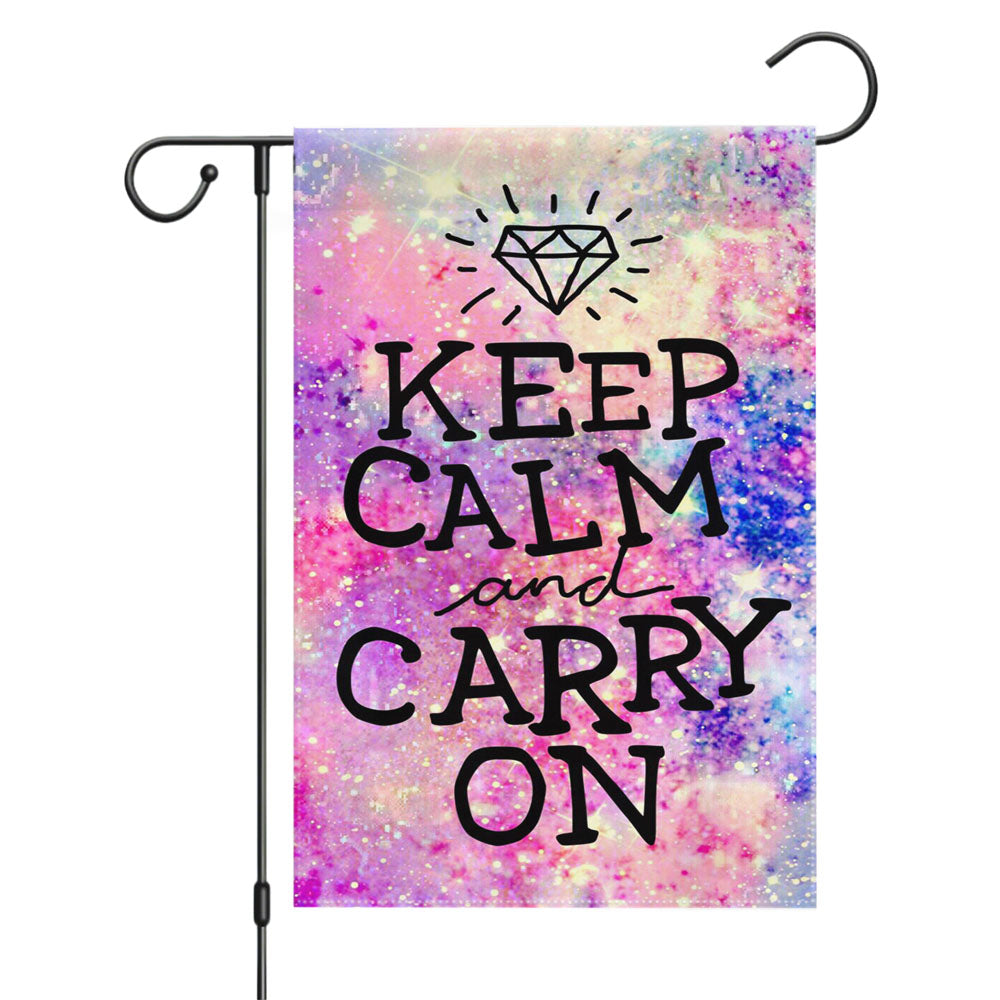 Keep Calm And Carry On August Garden Flags Yard Outdoor Lawn 12 X 18