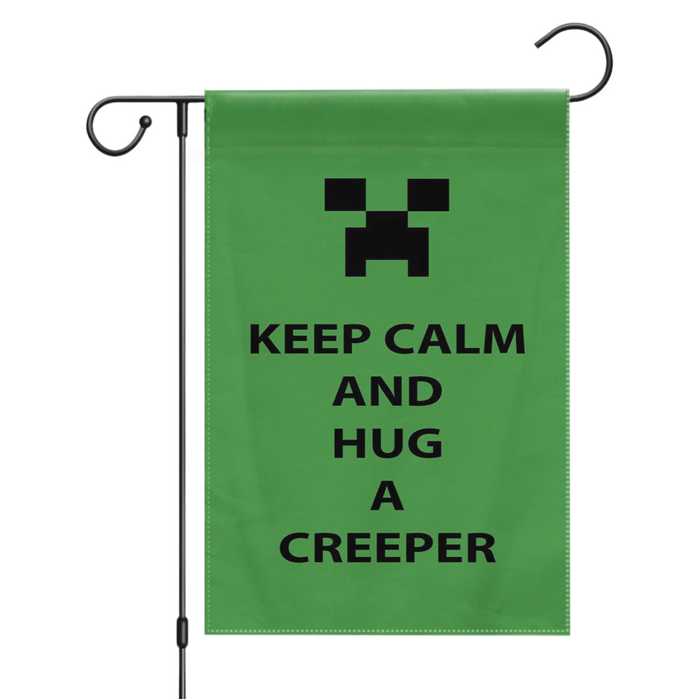 Keep Calm And Hug A Creeper Garden Flags Yard Outdoor Lawn 12 X 18