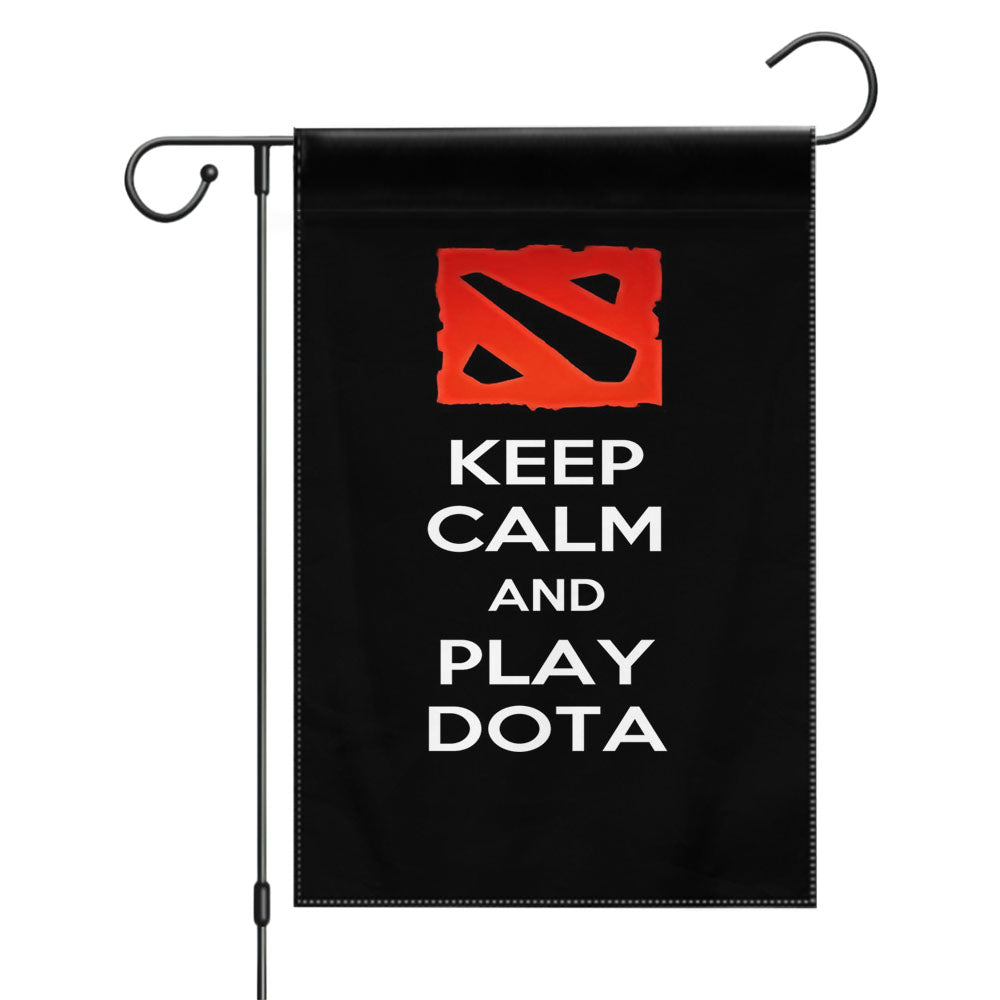 Keep Calm And Play Dota Garden Flags Yard Outdoor Lawn 12 X 18