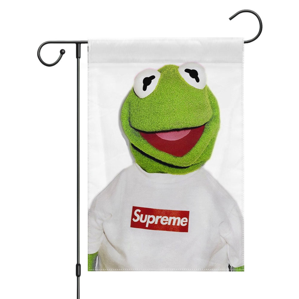 Kermit Hypebeast Green Toad Garden Flags Yard Outdoor Lawn 12 X 18