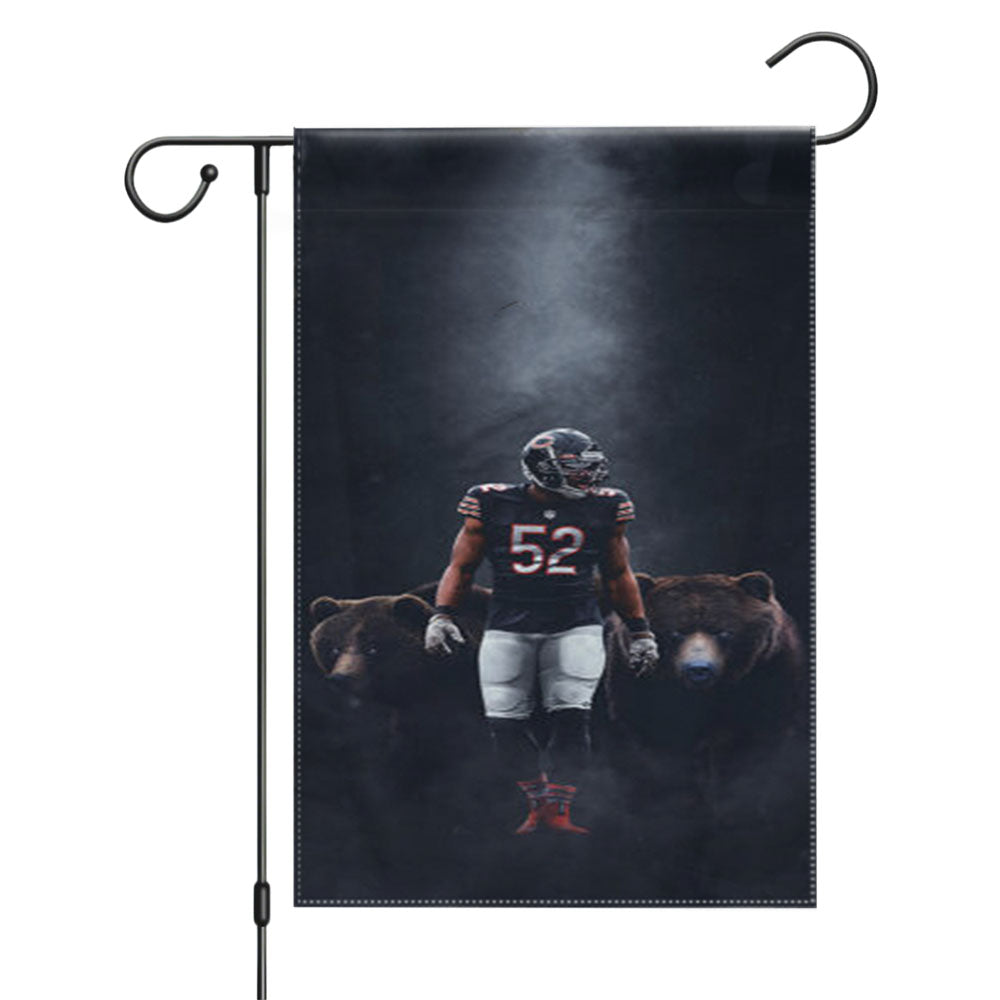 Khalil Mack Chicago Bears Garden Flags Yard Outdoor Lawn 12 X 18