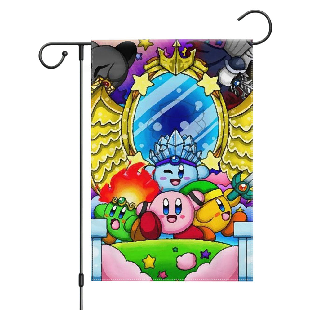 Kirby Triple Deluxe Kingdom Arts And Friends Garden Flags Yard Outdoor Lawn 12 X 18