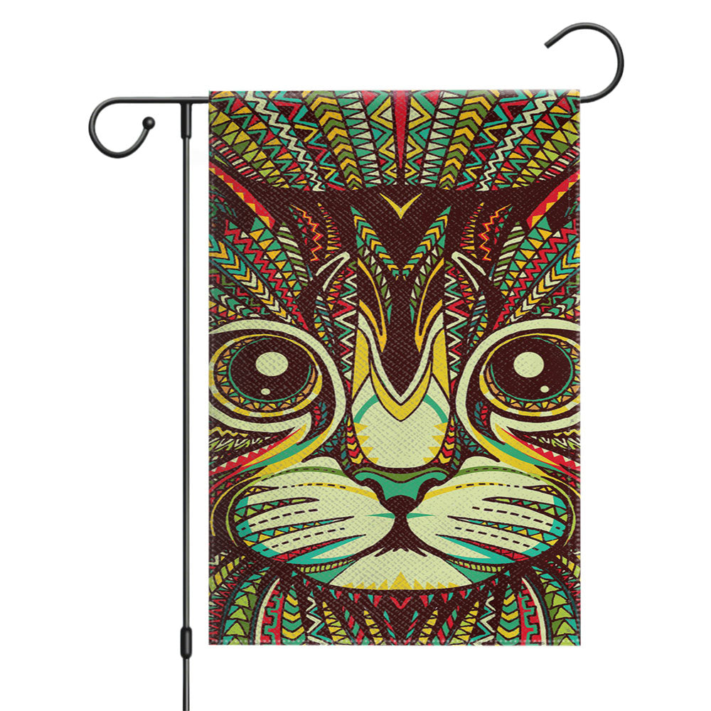 Kitten Aztec Pattern Garden Flags Yard Outdoor Lawn 12 X 18