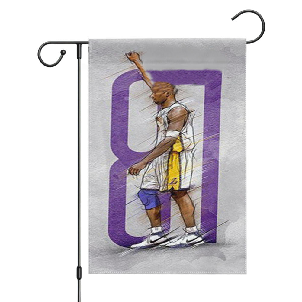Kobe Bryant Anger Herovillain Garden Flags Yard Outdoor Lawn 12 X 18