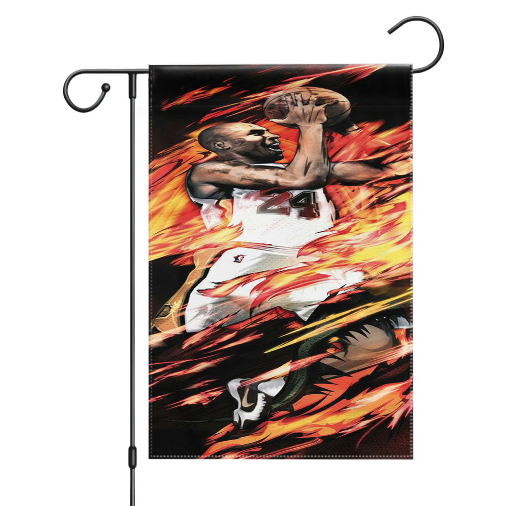 Kobe Bryant Flying Vino Garden Flags Yard Outdoor Lawn 12 X 18