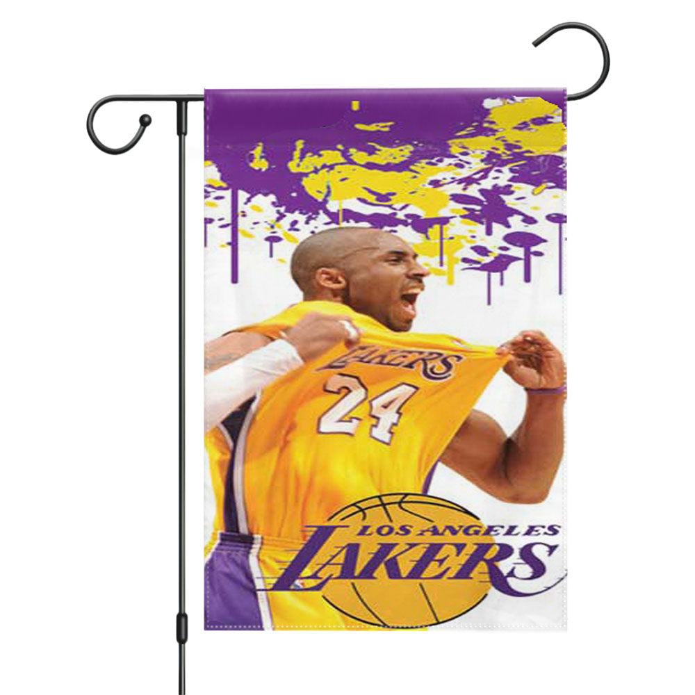 La Lakers Kobe Paint Splatter Garden Flags Yard Outdoor Lawn 12 X 18