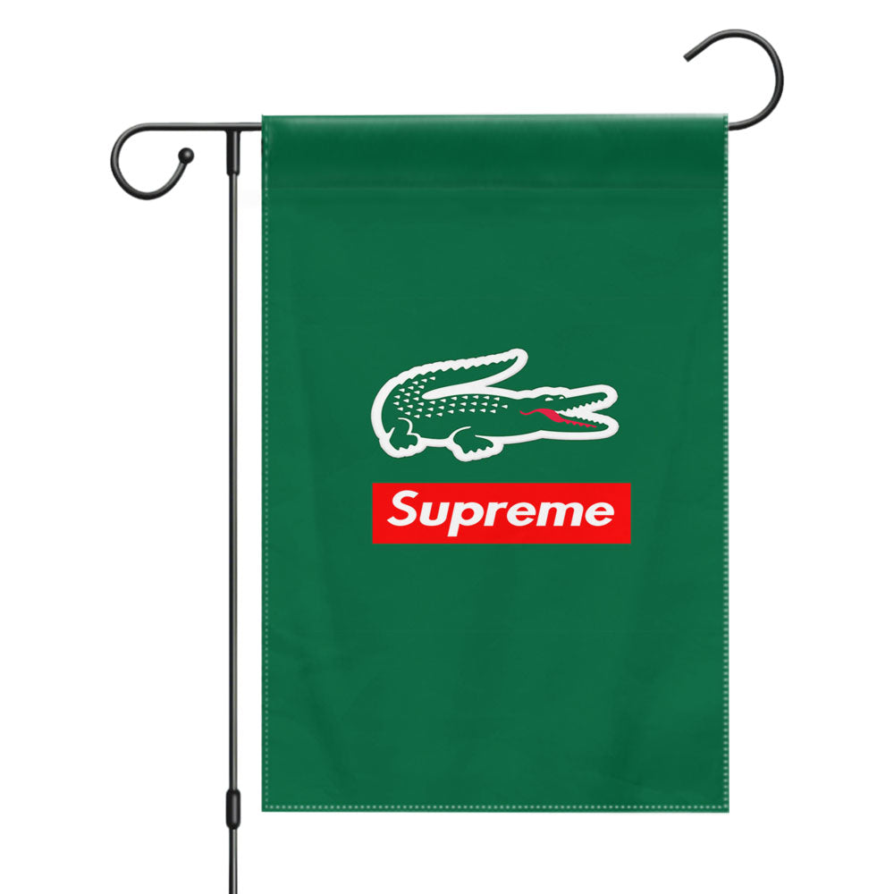 Lacoste X Supreme Garden Flags Yard Outdoor Lawn 12 X 18