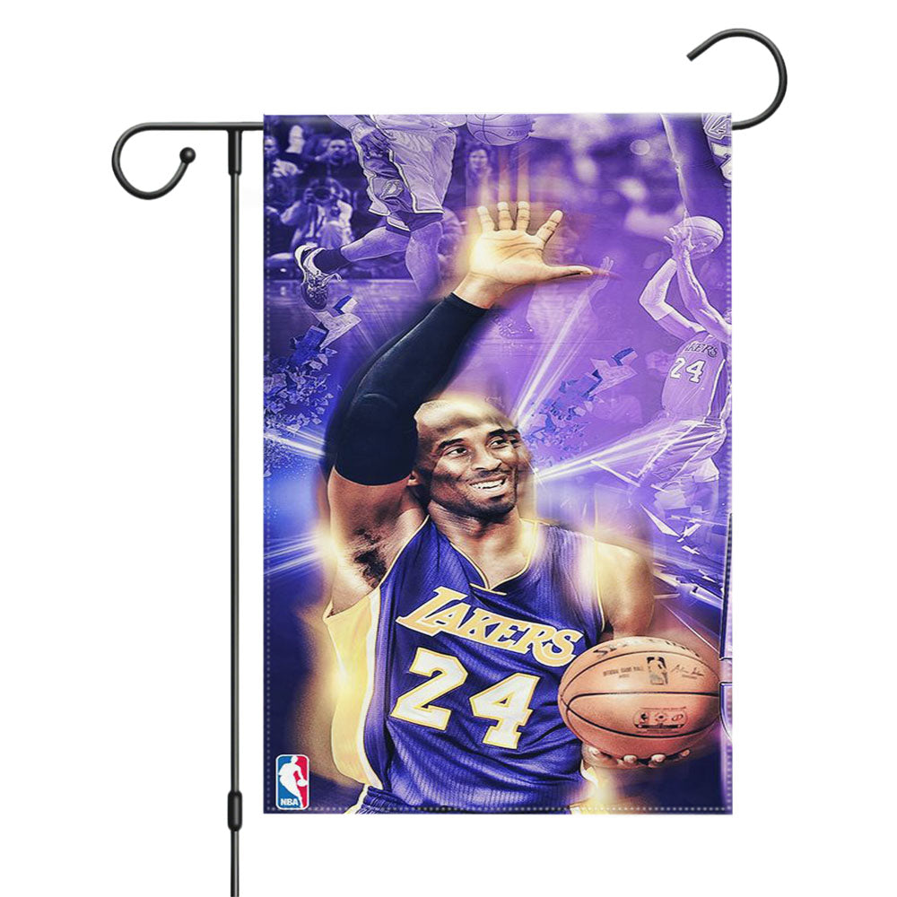 Lakers Kobe Bryant Nba Legend Tribute Garden Flags Yard Outdoor Lawn 12 X 18