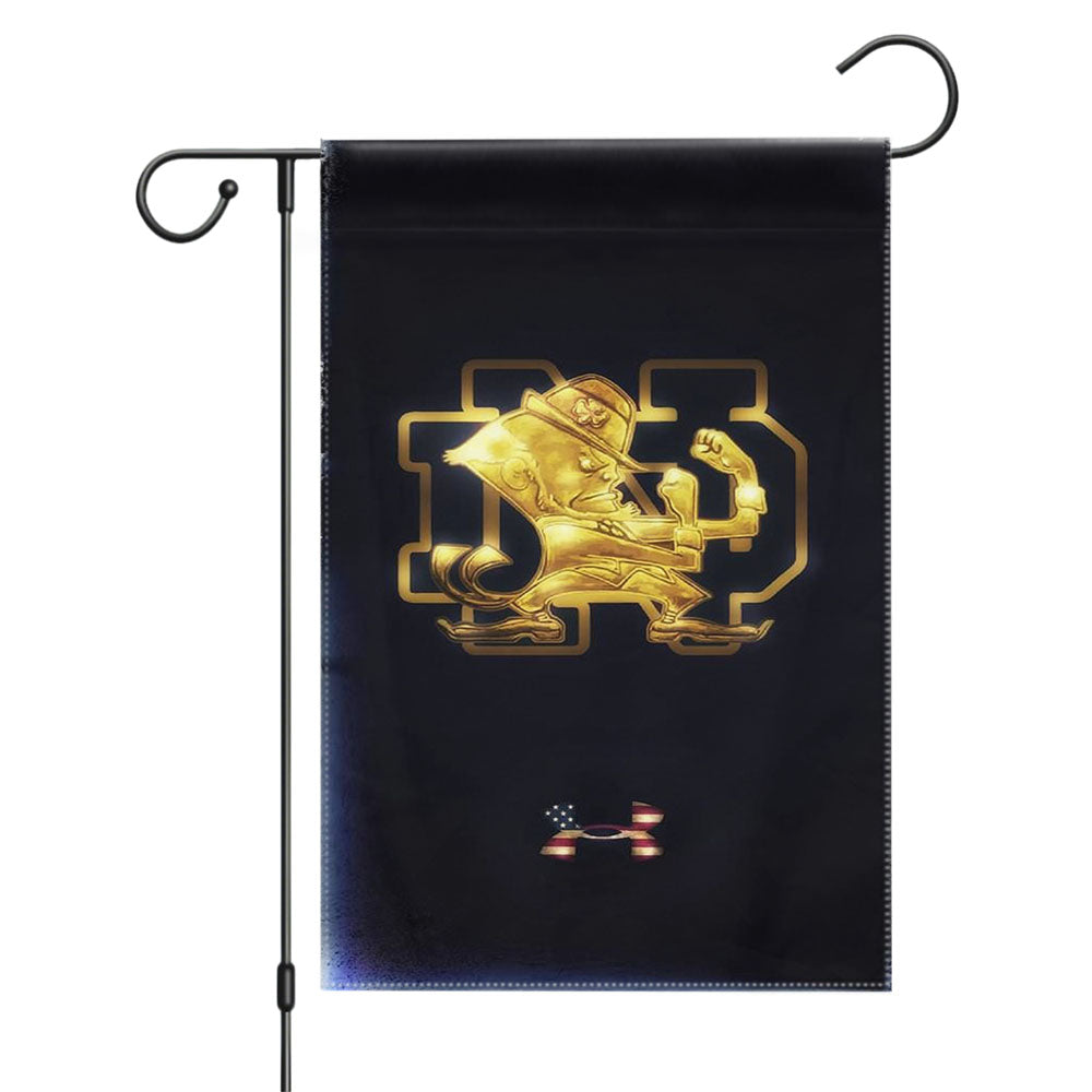 Leprechaun Gold Under Armour Notre Dame Irish Garden Flags Yard Outdoor Lawn 12 X 18