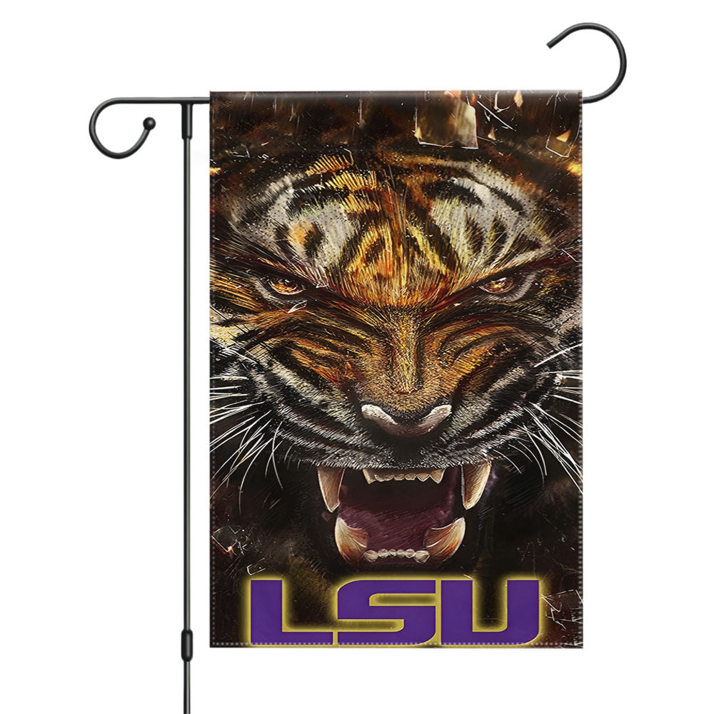 Lsu Tigers Eye Nike Logo Garden Flags Yard Outdoor Lawn 12 X 18