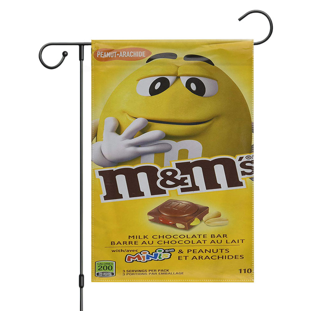 M&M Minis And Peanuts Milk Chocolate Bar Garden Flags Yard Outdoor Lawn 12 X 18