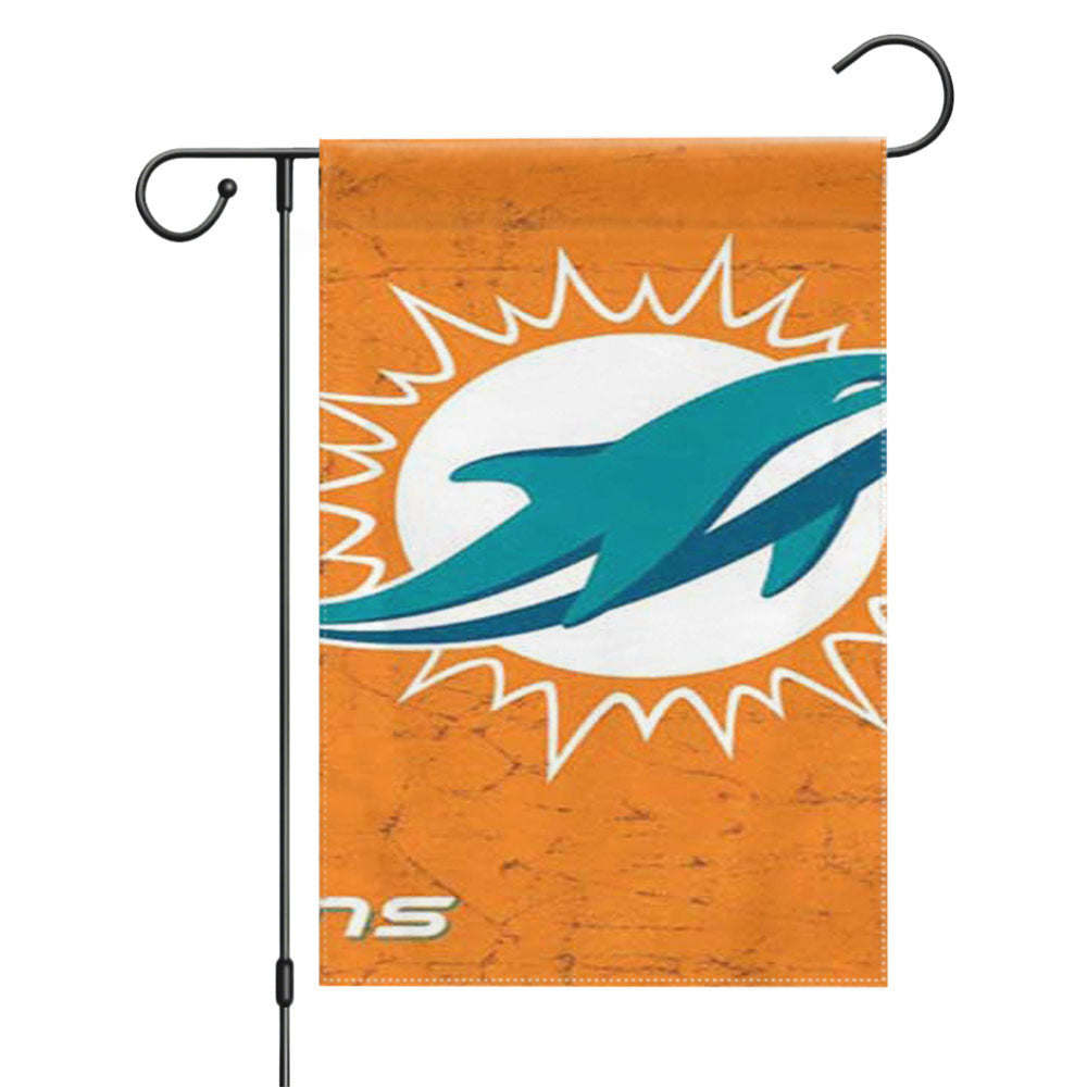 Miami Dolphins Wallpaper Garden Flags Yard Outdoor Lawn 12 X 18