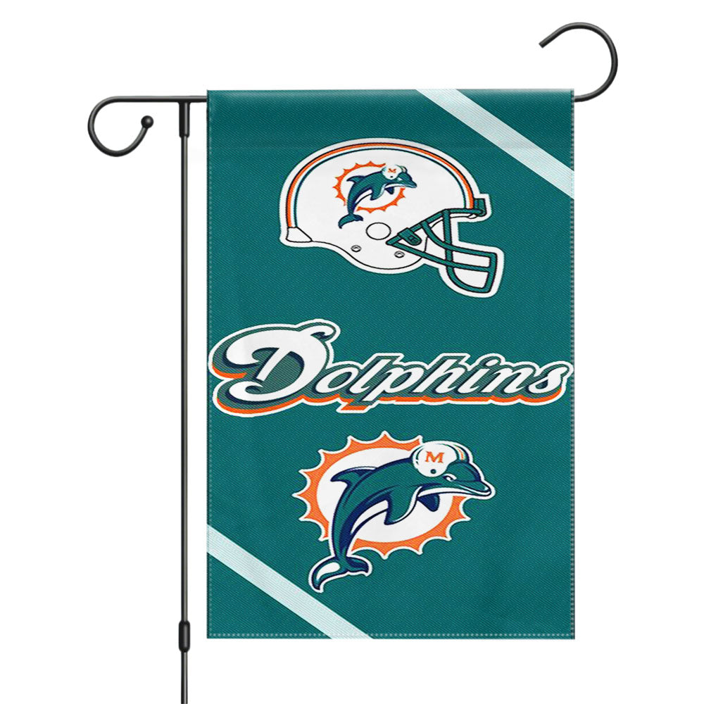 Miami Dolphins, Afc, Charles Harris Garden Flags Yard Outdoor Lawn 12 X 18