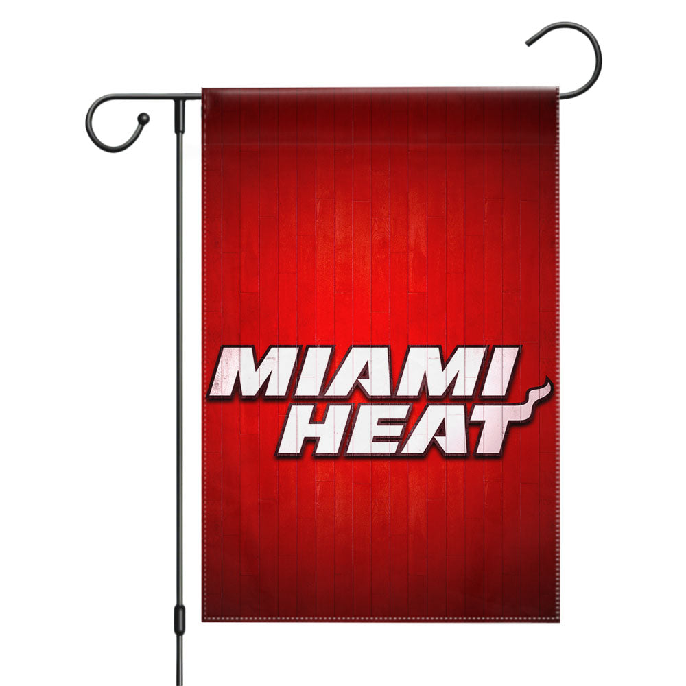 Miami Heat Hardwood Garden Flags Yard Outdoor Lawn 12 X 18