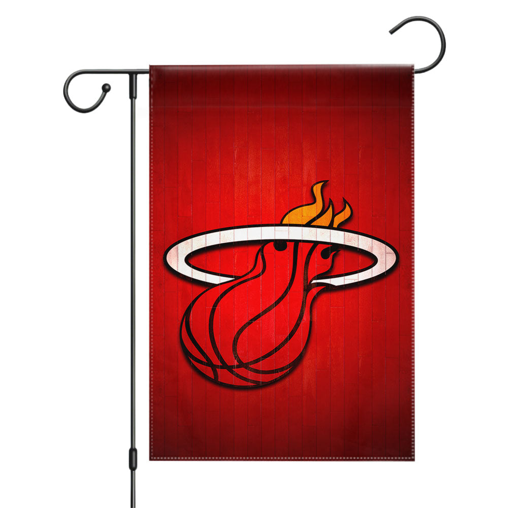 Miami Heat Lebron Running Grey Garden Flags Yard Outdoor Lawn 12 X 18