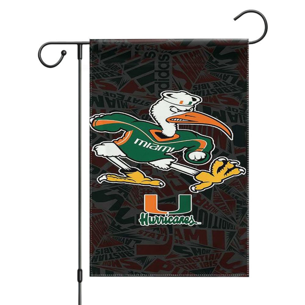 Miami Hurricanes Garden Flags Yard Outdoor Lawn 12 X 18