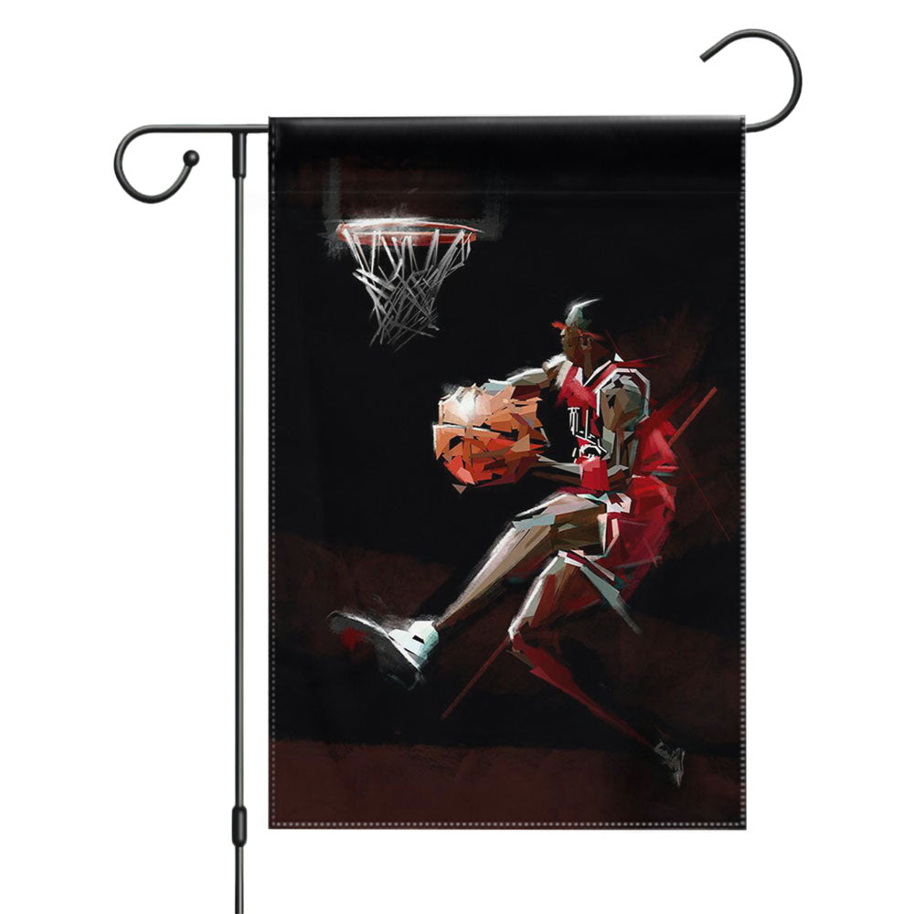 Michael Jordan Slamdunks Garden Flags Yard Outdoor Lawn 12 X 18