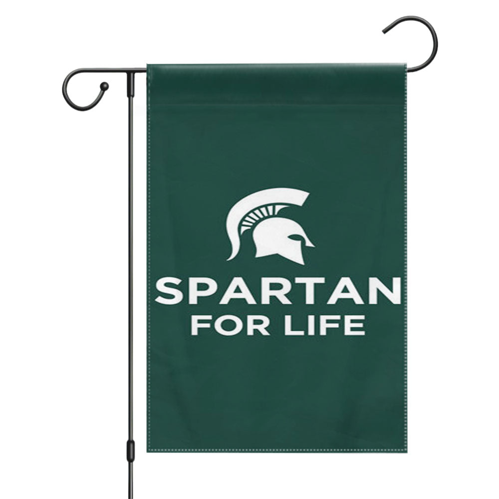 Michigan State Spartan For Life Garden Flags Yard Outdoor Lawn 12 X 18