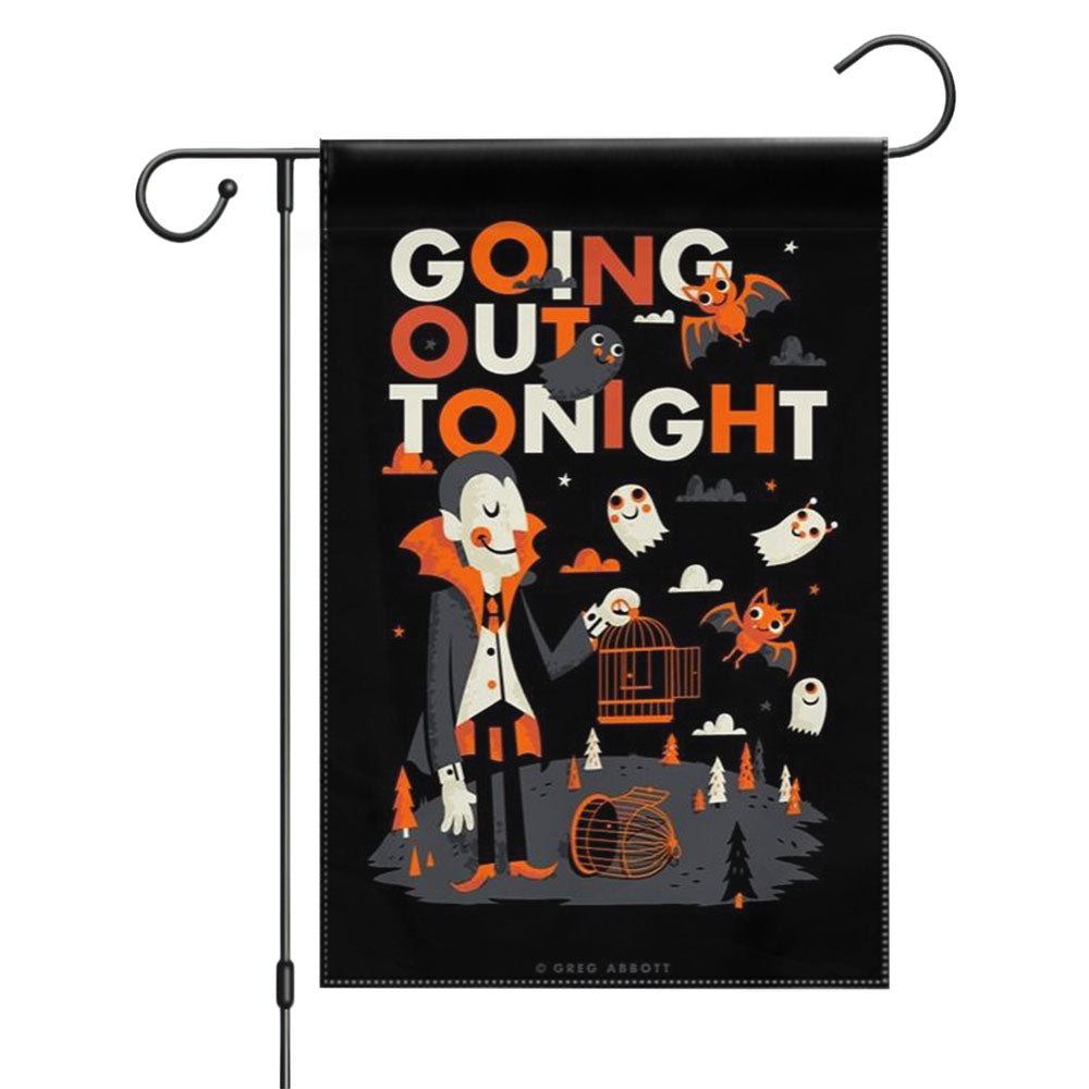 N-531 Halloween Going Out Tonight Garden Flags Yard Outdoor Lawn 12 X 18
