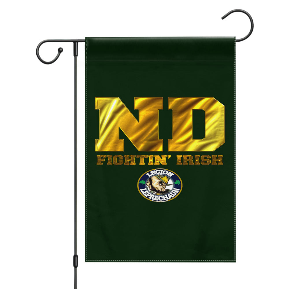 Nd Fighting Irish Gold And Green Wallpaper Garden Flags Yard Outdoor Lawn 12 X 18