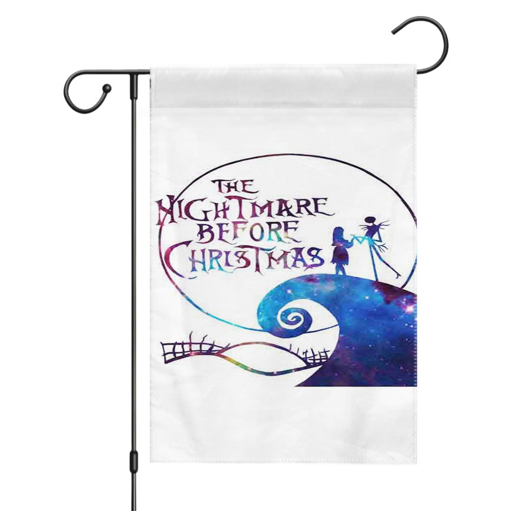 Nightmare Before Christmas Jack Sally Split Garden Flags Yard Outdoor Lawn 12 X 18