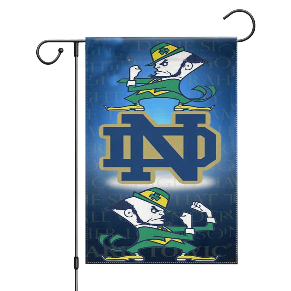 Notre Dame Fighting Irish Logo Flag Garden Flags Yard Outdoor Lawn 12 X 18