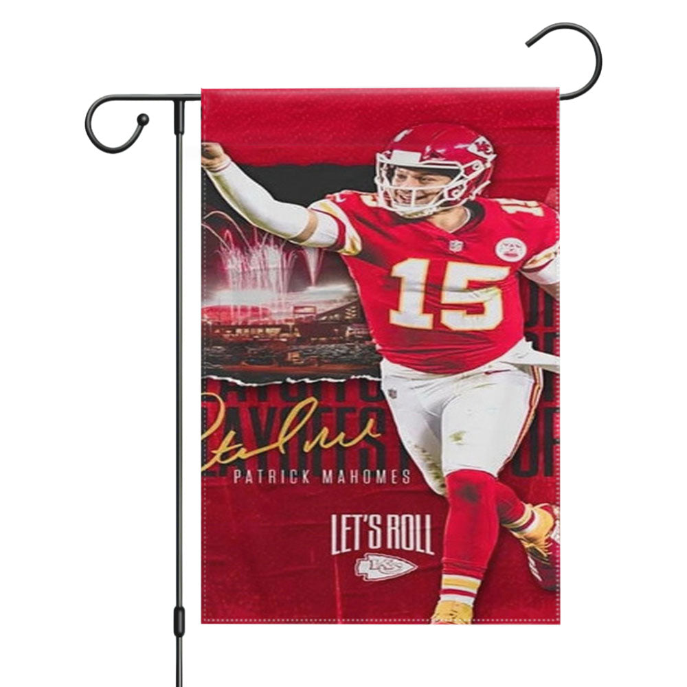 Patrick Mahomes Kc Chiefs Garden Flags Yard Outdoor Lawn 12 X 18