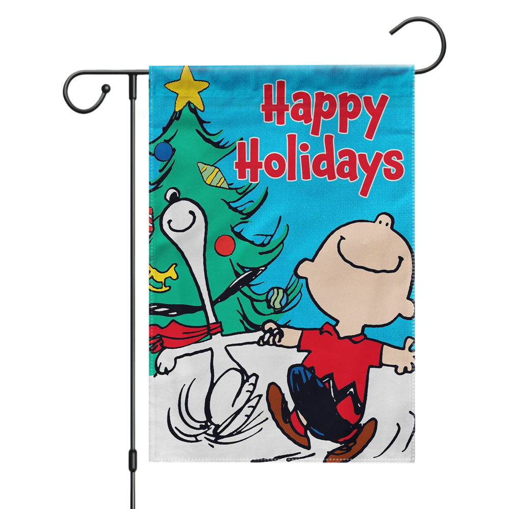 Peanuts Clover Dancing Snoopy Garden Flags Yard Outdoor Lawn 12 X 18