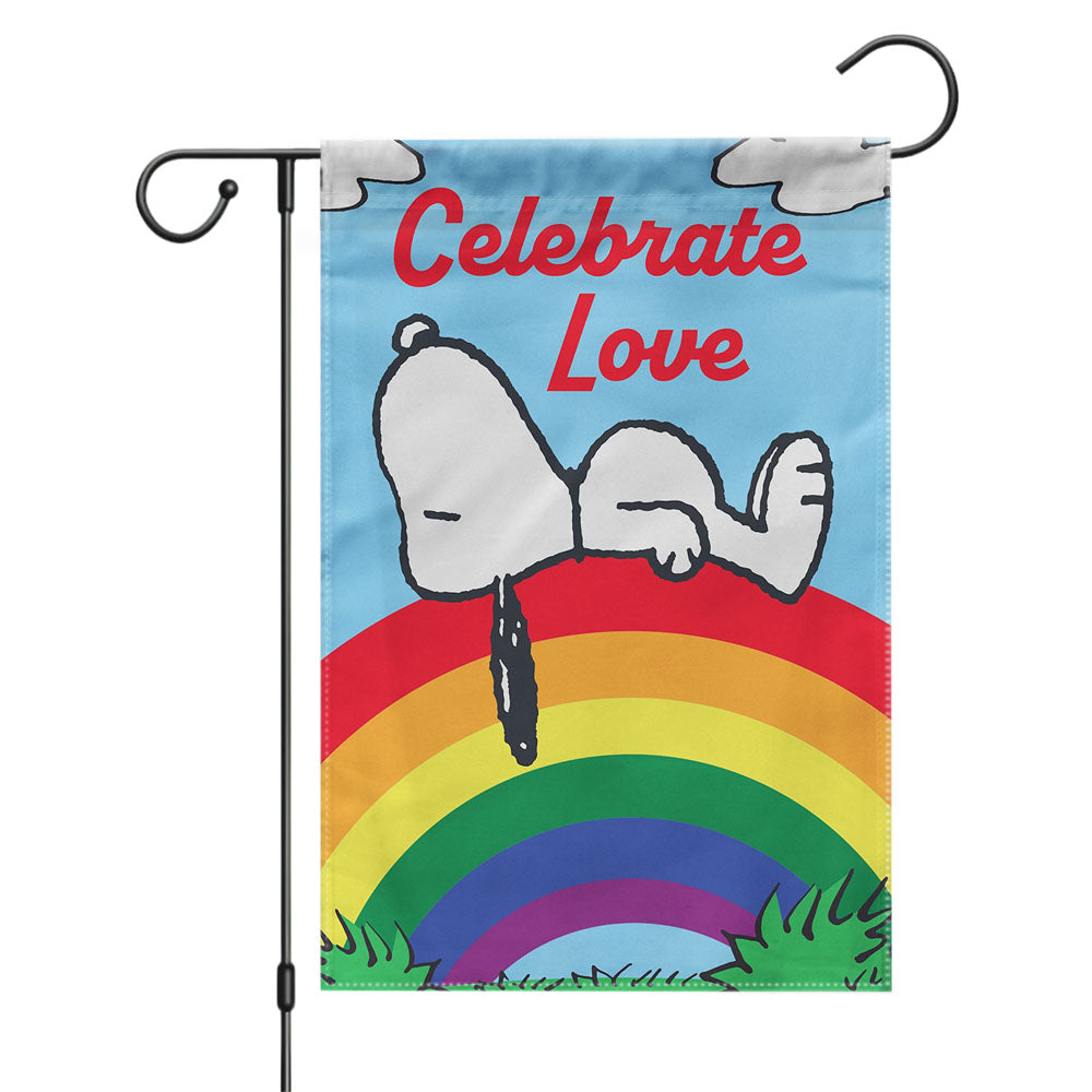 Peanuts Rainbow Pride Snoopy Garden Flags Yard Outdoor Lawn 12 X 18