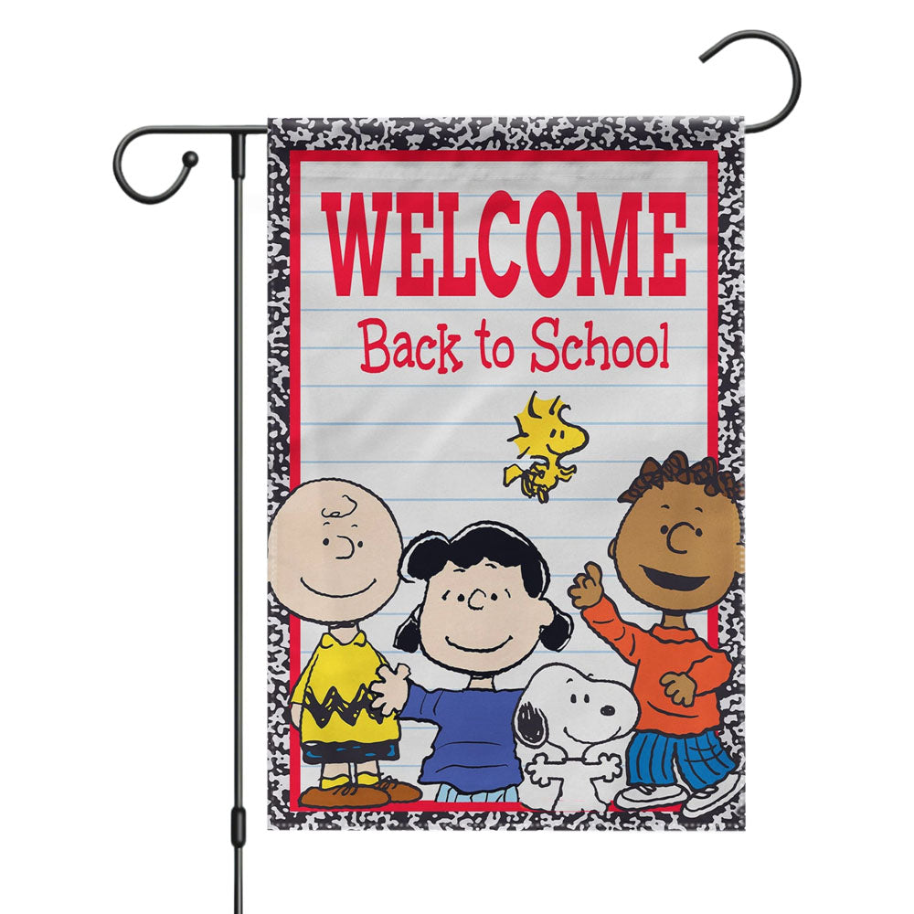 Peanuts Welcome Home Gang Garden Flags Yard Outdoor Lawn 12 X 18