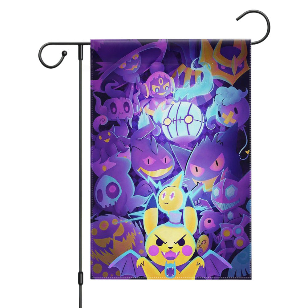 Pokemon Halloween Garden Flags Yard Outdoor Lawn 12 X 18