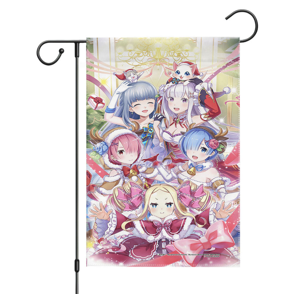 Re Zero Rem Ram And Friends Christmas Garden Flags Yard Outdoor Lawn 12 X 18