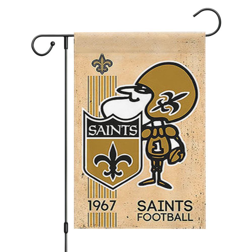 Saints Football Logo Garden Flags Yard Outdoor Lawn 12 X 18