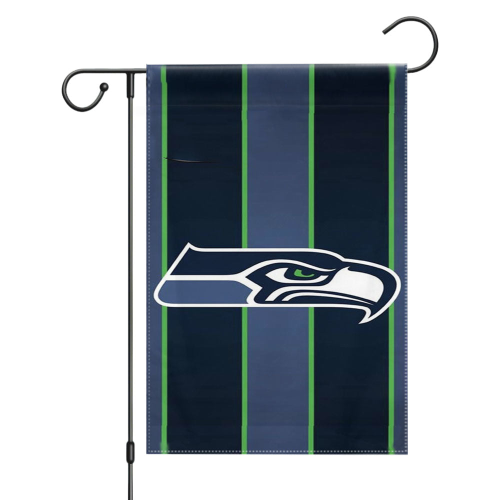 Seattle Seahawks Logo Garden Flags Yard Outdoor Lawn 12 X 18