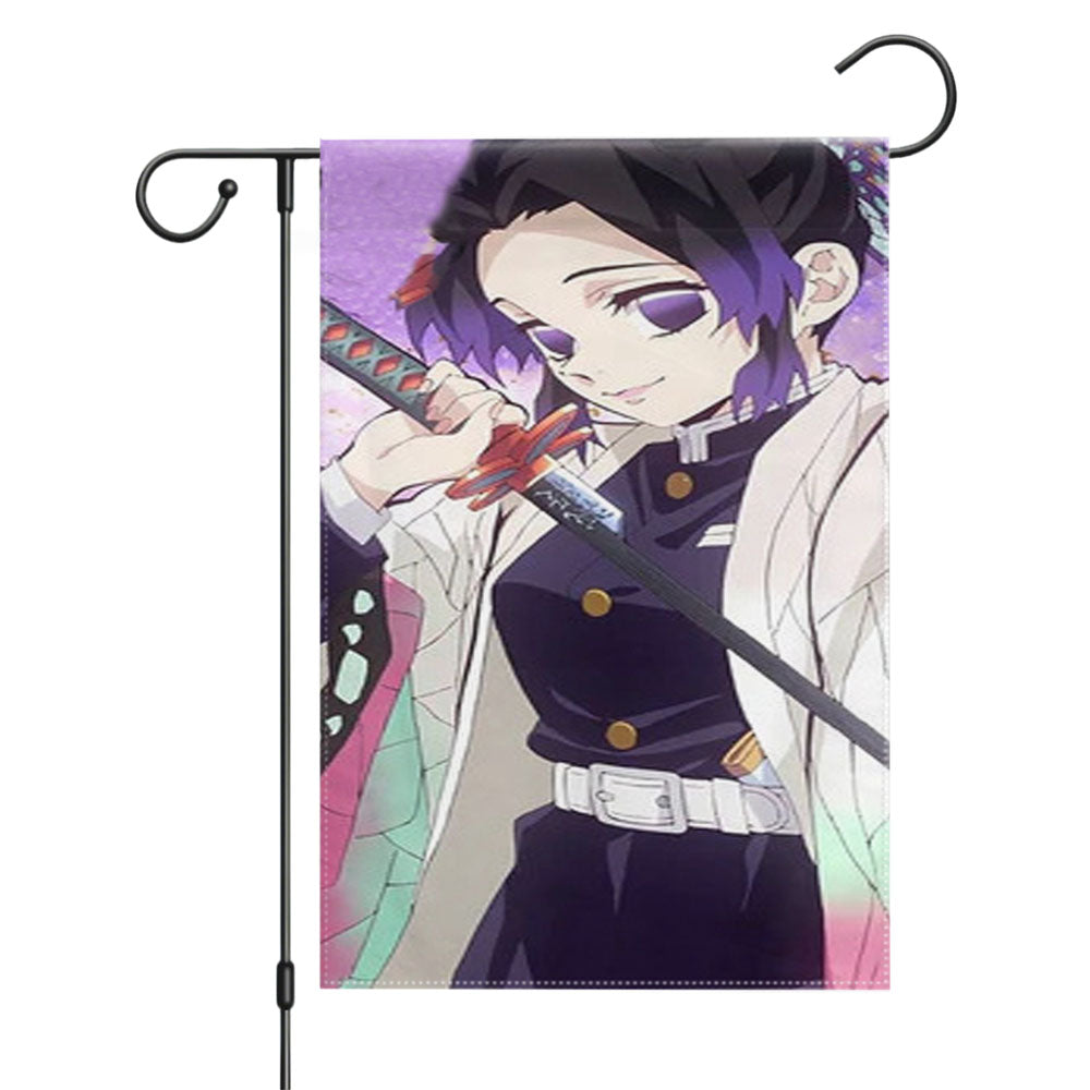 Shinobu Kocho Demon Slayer Anime Garden Flags Yard Outdoor Lawn 12 X 18