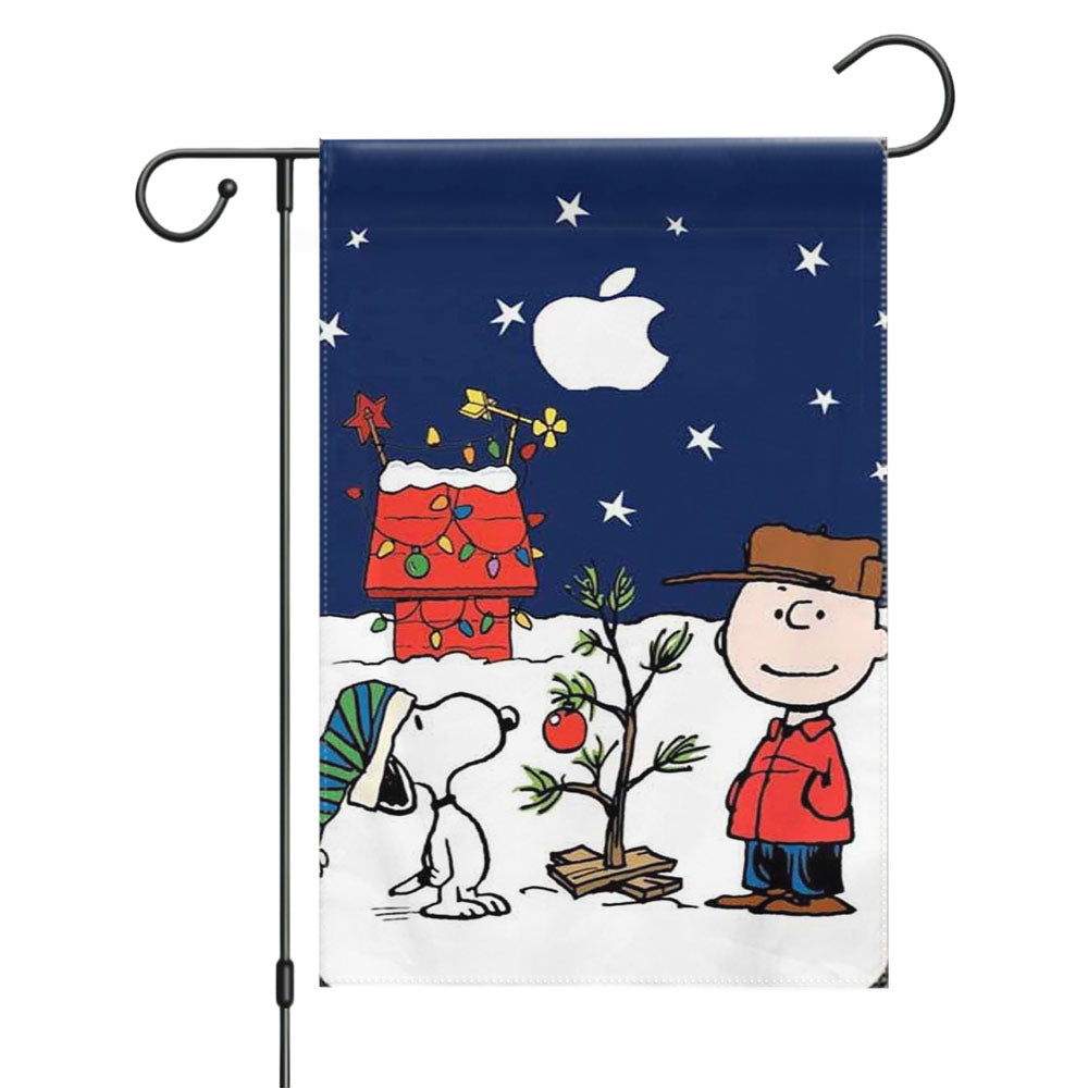 Snoopy And Charlie Brown Christmas Lights Apple Garden Flags Yard Outdoor Lawn 12 X 18