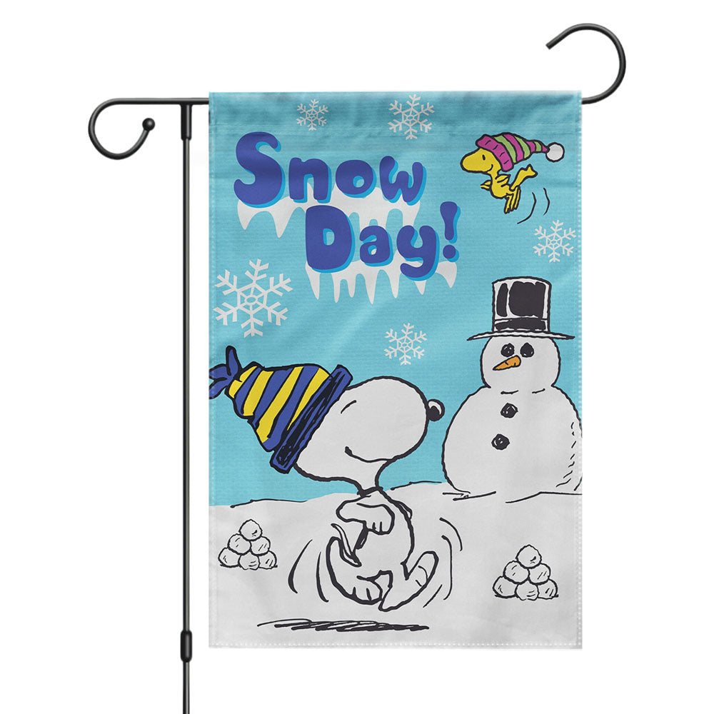 Snoopy And Woodstock Winter Garden Flags Yard Outdoor Lawn 12 X 18