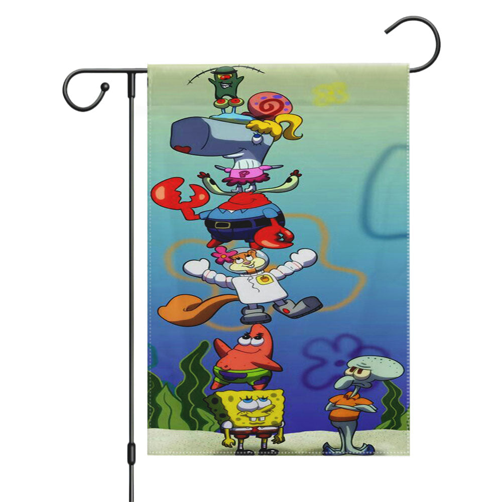 Spongbob Garden Flags Yard Outdoor Lawn 12 X 18