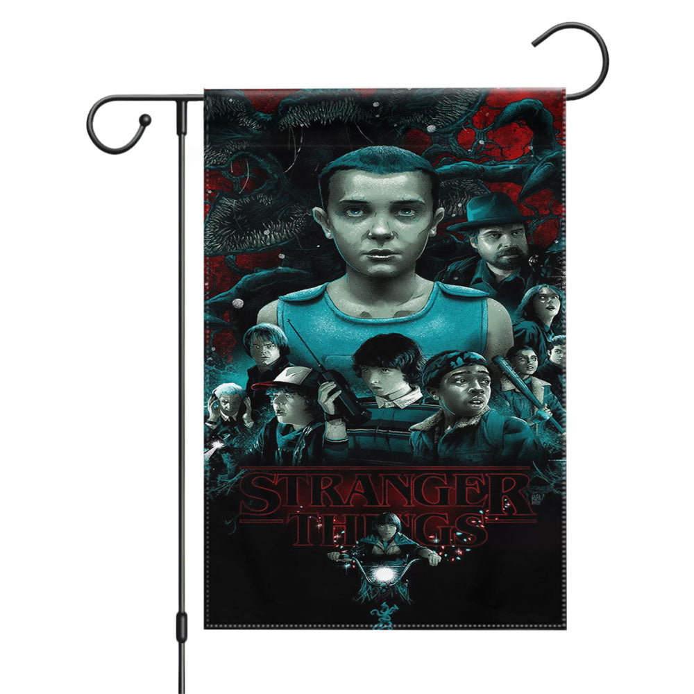 Stanger Things Art Character Poster Garden Flags Yard Outdoor Lawn 12 X 18