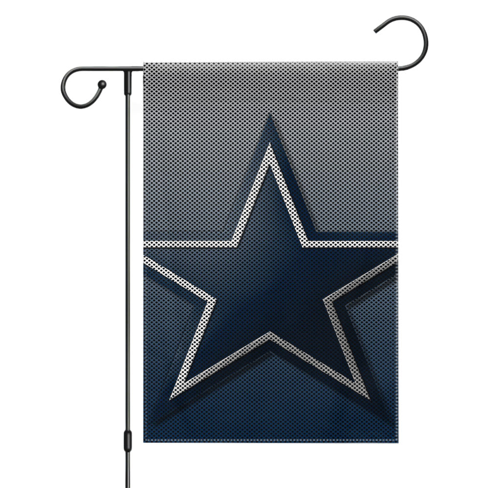 Star Dallas Cowboy Carbon Fiber Logo Garden Flags Yard Outdoor Lawn 12 X 18