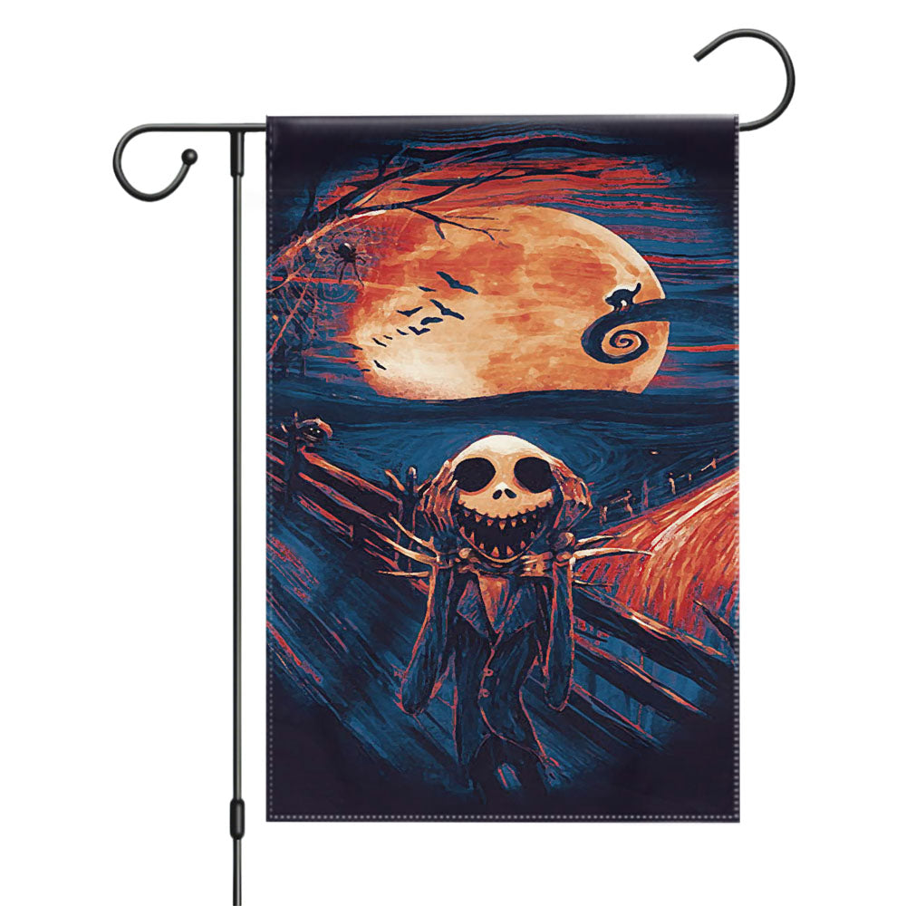 The Scream Nightmare Before Christmas Black Garden Flags Yard Outdoor Lawn 12 X 18