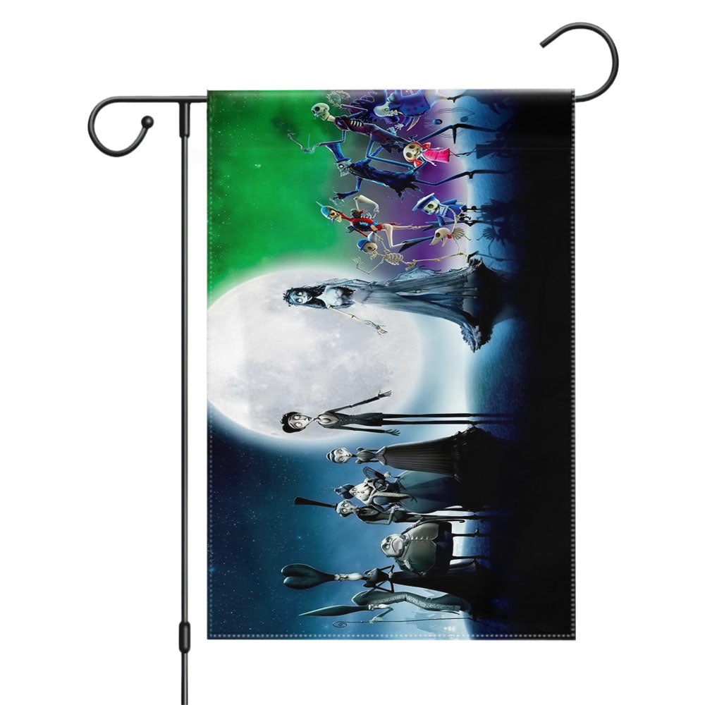Tim Burtons Corpse Bride Movie Garden Flags Yard Outdoor Lawn 12 X 18